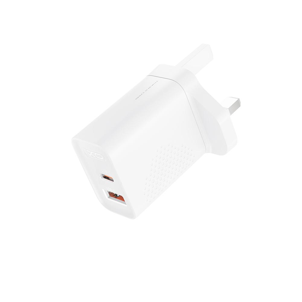 XO L163 PD30W QC Φορτιστής UK Γρήγορης Φόρτισης 18W USB-A & Type-C