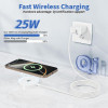 XO JH025 Μαγνητικός Ασύρματος Φορτιστής 25W USB-C Καλώδιο 1,2 μ Λευκός