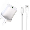 XO L103 (UK) QC3.0 18W Φορτιστής με Καλώδιο Lightning (NB103)