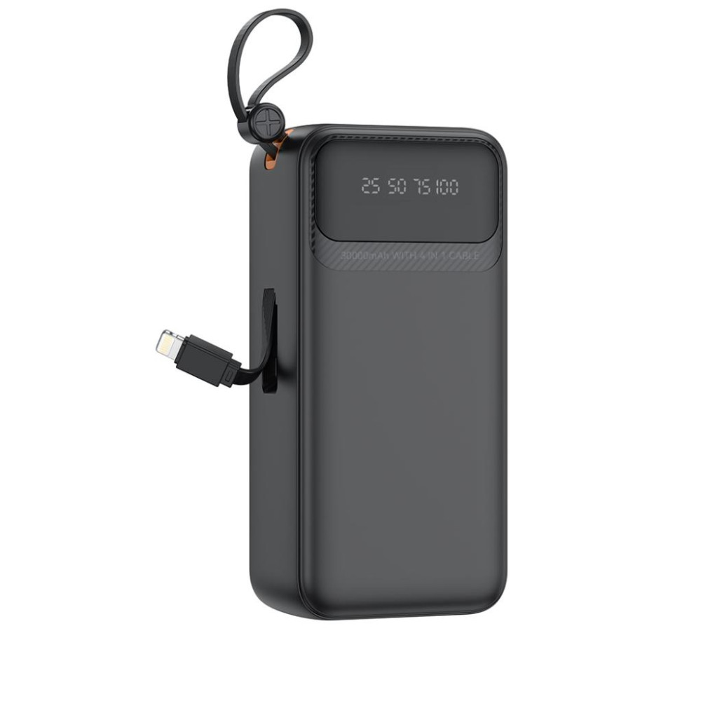 XO PR280 Powerbank με Καλώδια USB-A Type-C Micro & Lightning 30.000 mAh