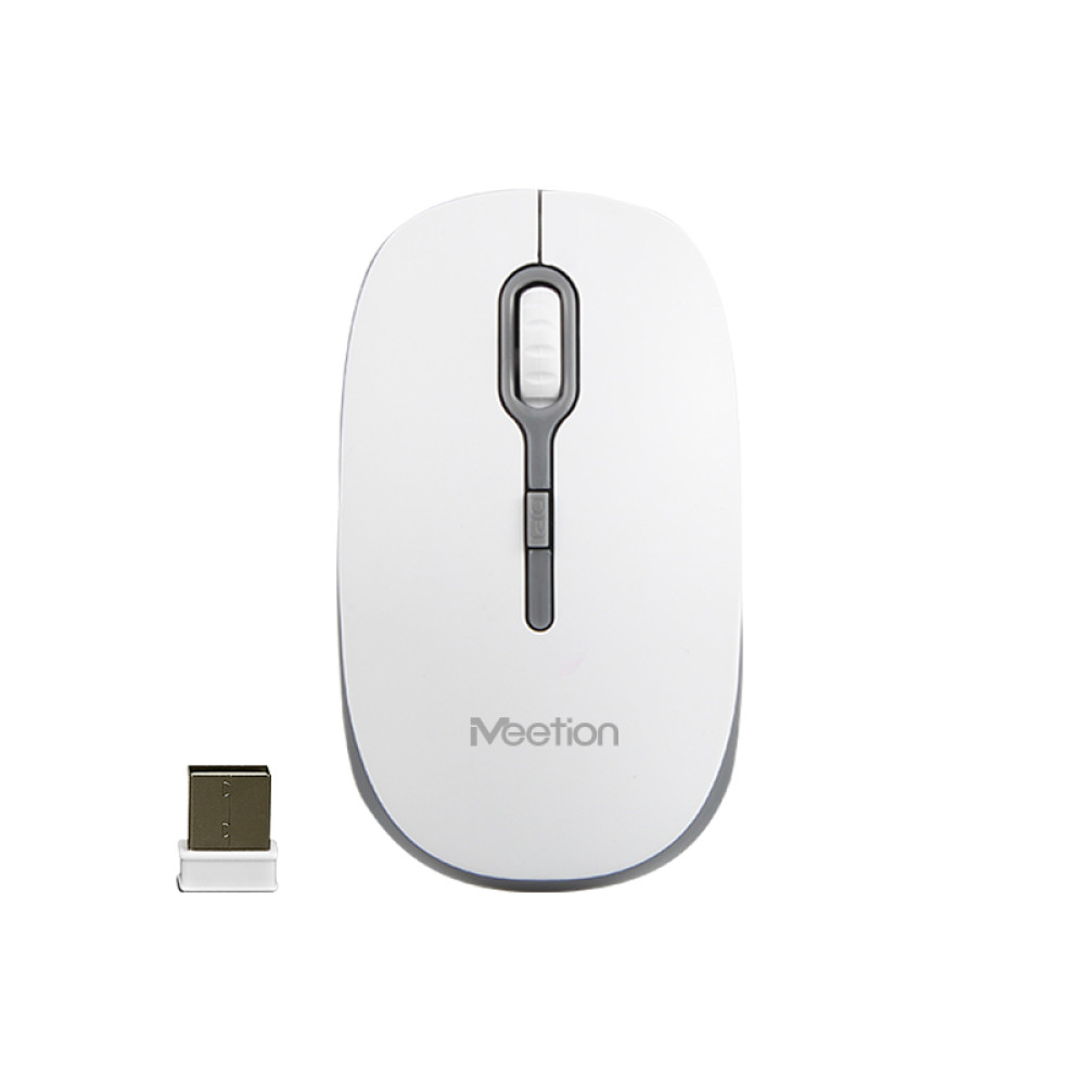 Meetion MT-R547 2.4G Ασύρματο Ποντίκι / Άσπρο + Γκρι