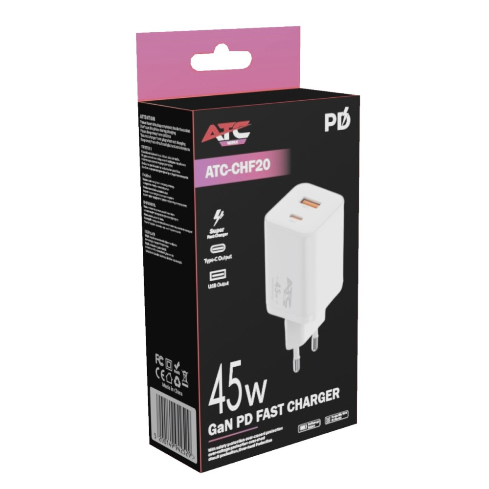 ATC-CHF20 Φορτιστής Γρήγορης Φόρτισης GaN PD 45W