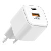 ATC-CHF15 Φορτιστής GaN Ταχείας Φόρτισης με 2 Θύρες USB-A & Type-C 20W