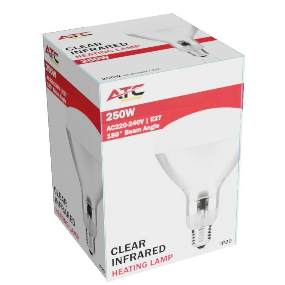 ATC Λάμπα Υπερύθρων 250W IP20 Διάφανο