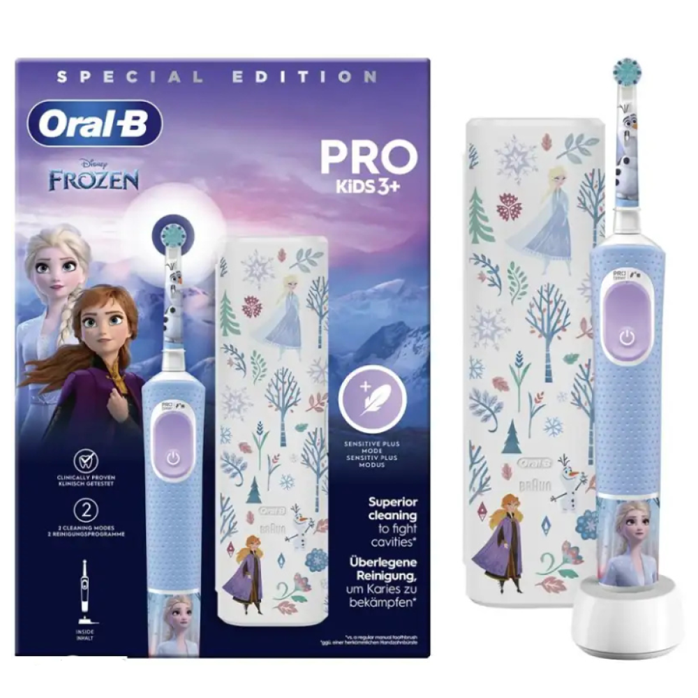 Oral-B Vitality Pro Παιδική Ηλεκτρική Οδοντόβουρτσα με Χρονόμετρο Frozen για 3+ Χρονών & Θήκη Ταξιδιού