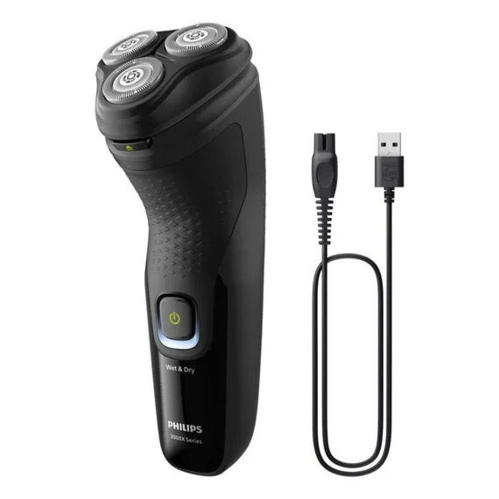 Philips Series X3021/00 Επαναφορτιζόμενη Ξυριστική Μηχανή με Τρίμερ Μαύρη