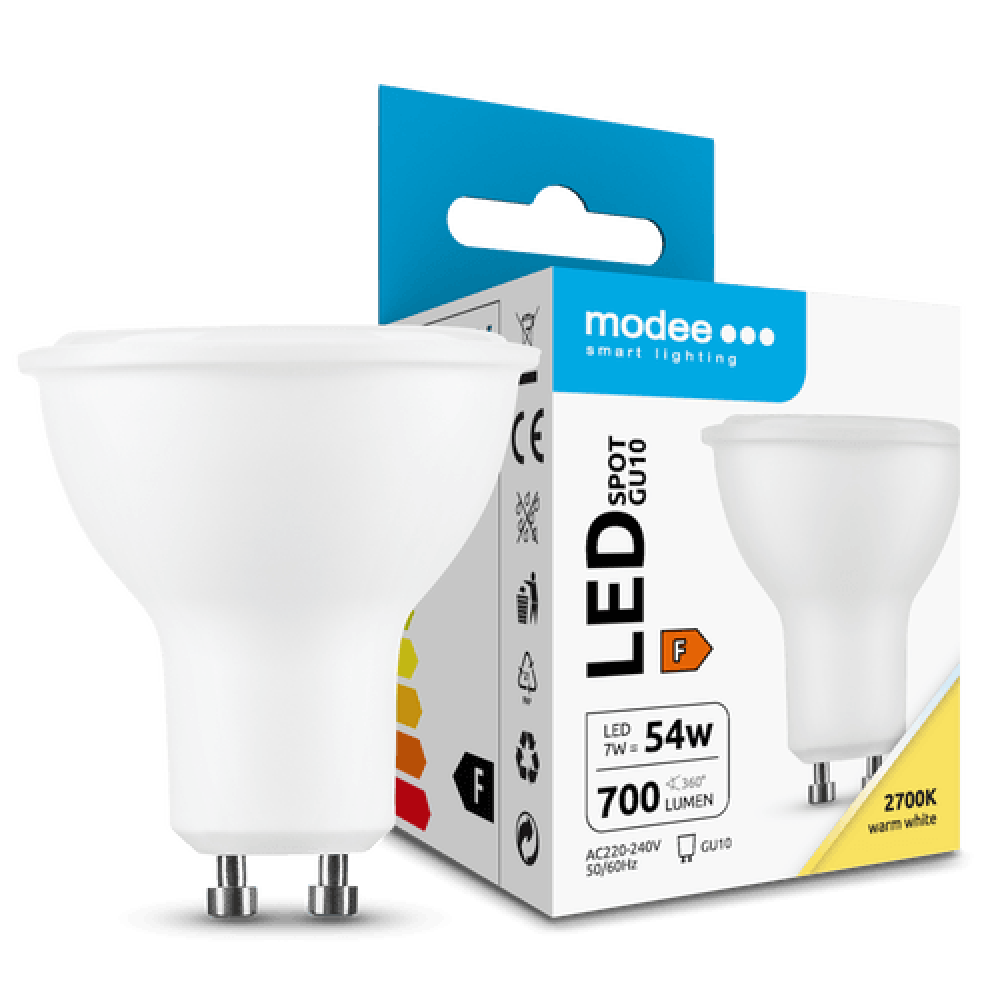 Modee Lighting LED Spot Λαμπτήρας 7W GU10 2700K ERP