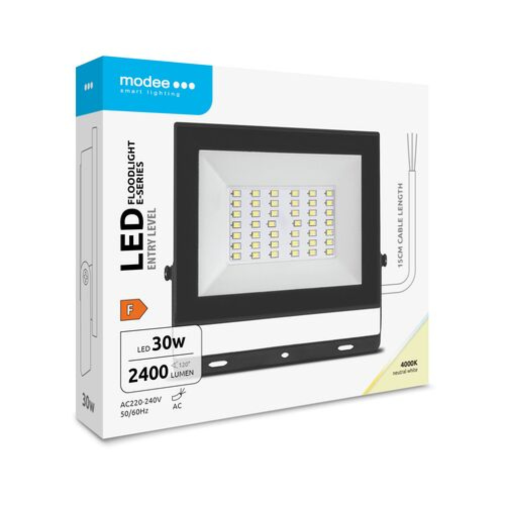 Modee Lighting LED Προβολέας E-series Slim 30W 120° 4000K 2400 lm ERP
