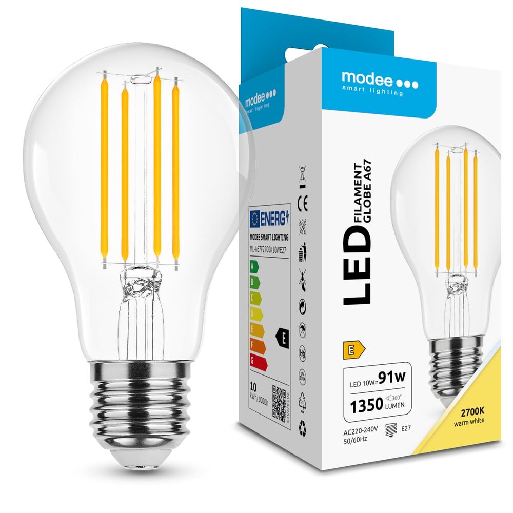Modee LED Λάμπα Filament Globe A67 10W E27 2700K 1350lm ERP
