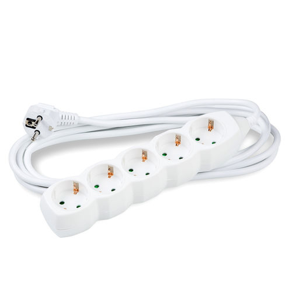 Technik Πολύπριζο 5 Θέσεων με Καλώδιο 5m 1,5mm2 Λευκό