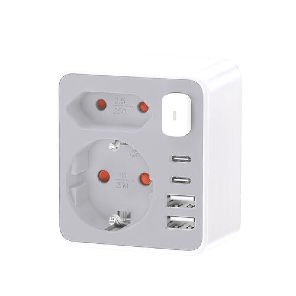 Technik Professional Πρίζα Επέκτασης 2 Θέσεων  2xUSB-C & 2xUSB-A  με Διακόπτη