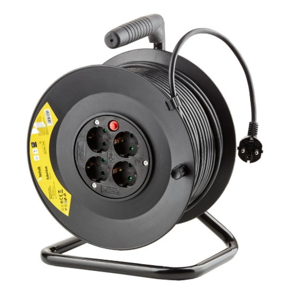 Technik Professional Στροφείο 4 Θέσεων 50m 1,5mm2 Μαύρο