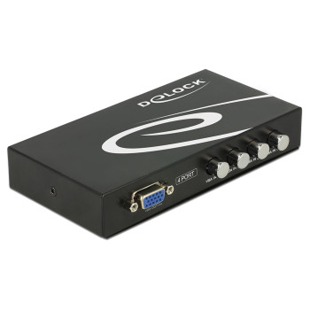 DELOCK VGA switch 87635, 4 σε 1, 1080p, bidirectional, μαύρο