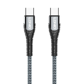 LDNIO καλώδιο USB-C σε USB-C LC101, 65W PD, 1m, γκρι