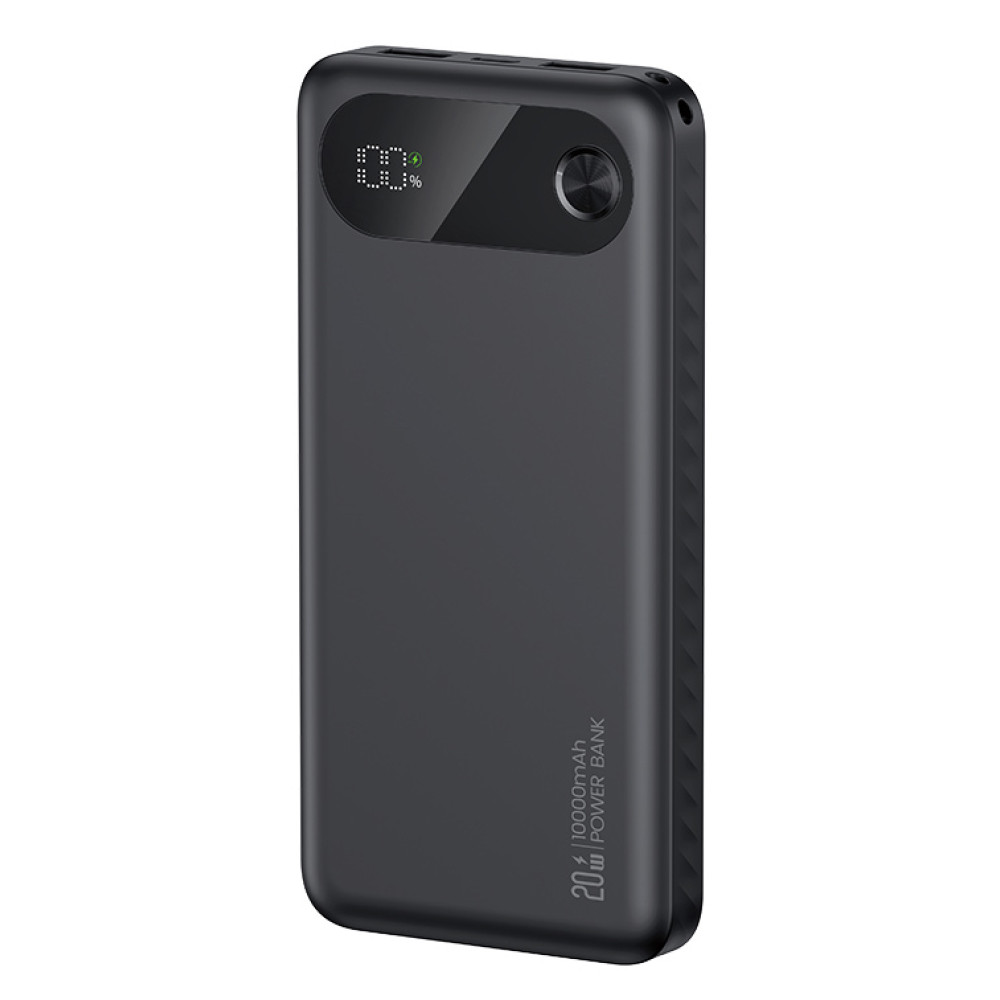 USAMS power bank CD249 με οθόνη, 3x θύρες εξόδου, 10000mAh, PD20W, μαύρο