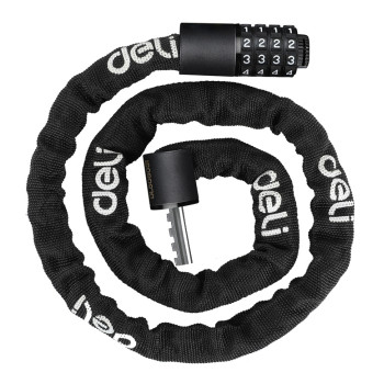 DELI κλειδαριά ποδηλάτου συνδυασμού DL508031, Φ4mm, 1m, μαύρη