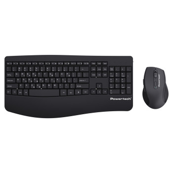 POWERTECH set ποντίκι & πληκτρολόγιο PT-1490, 2.4GHz & Bluetooth, μαύρο