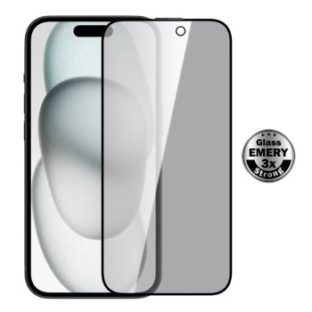 POWERTECH tempered glass Emery Private 5D TGC-0771 για iPhone 15, full glue