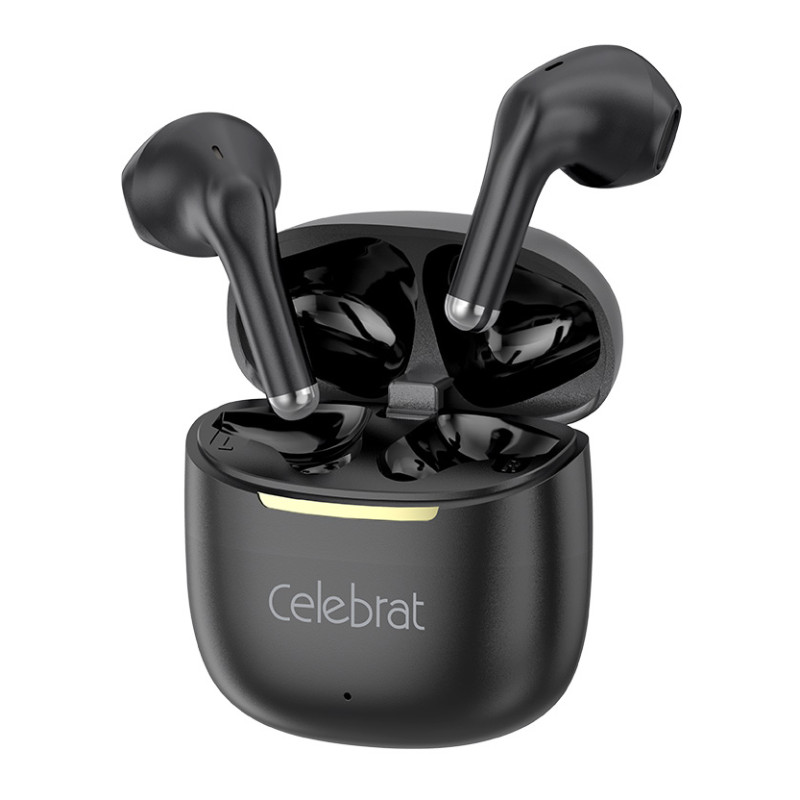 CELEBRAT earphones με θήκη φόρτισης W79, True Wireless, 13mm, 30/300mAh, μαύρα