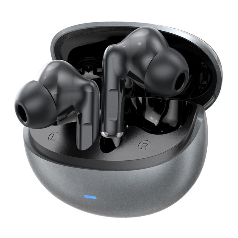 CELEBRAT earphones με θήκη φόρτισης W80, True Wireless, 13mm, 30/230mAh, γκρι