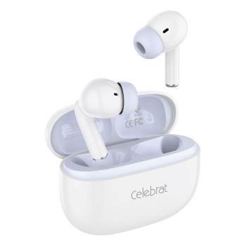 CELEBRAT earphones με θήκη φόρτισης W73, True Wireless, 13mm, 33/380mAh, λευκά