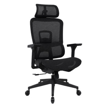 POWERTECH καρέκλα γραφείου PT-1633 με μπράτσα και ανάκλιση, ρυθμιζόμενο ύψος, μαύρη