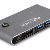 DELOCK DisplayPort KVM switch 18646 με 4x θύρες USB 5Gbps, 8K/30Hz, γκρι