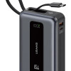 USAMS power bank CD243 με καλώδιο USB-C, 2x θύρες εξόδου, 20000mAh, 65W, γκρι