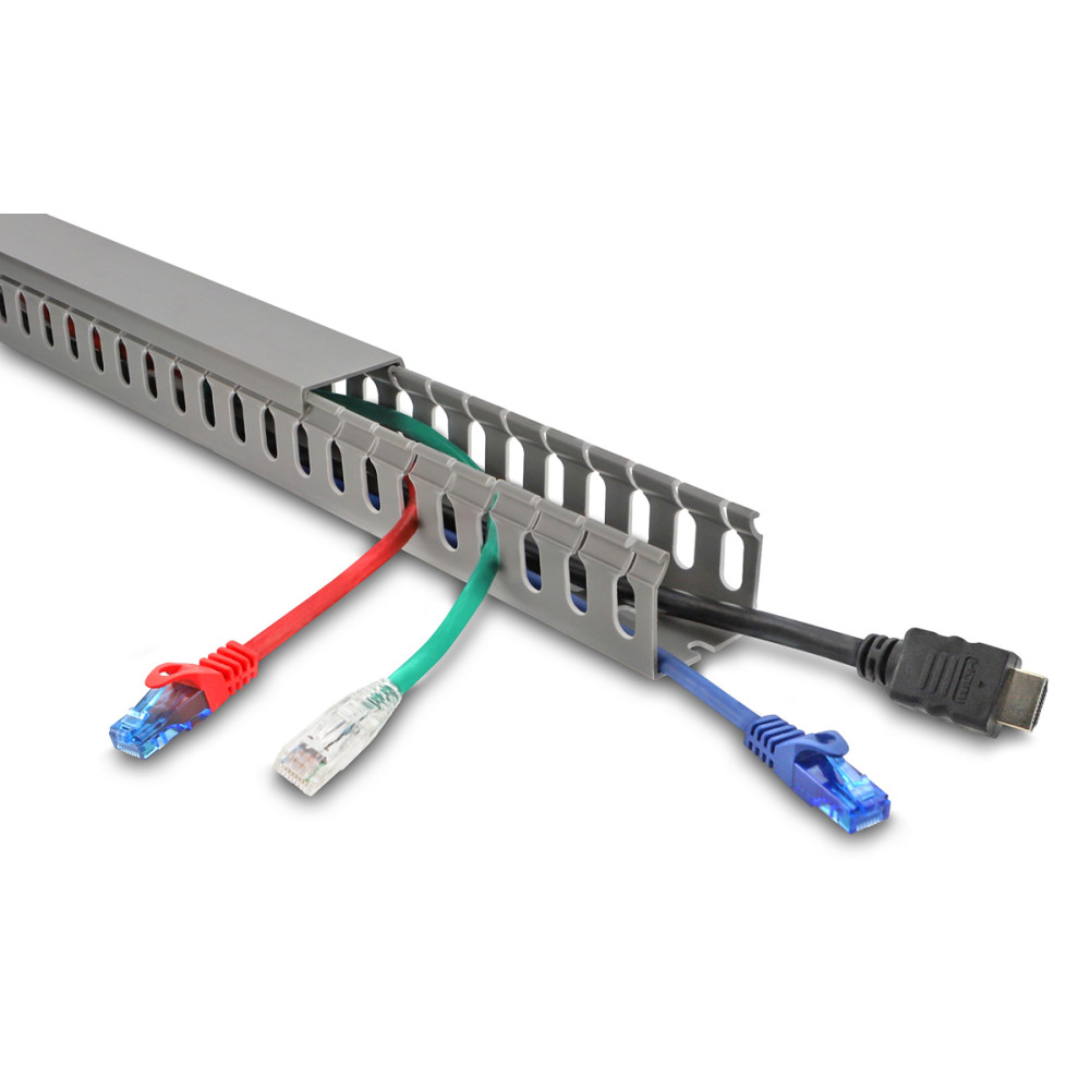DELOCK cable management 22029, πλαστικό, 40x40mm, 1m, γκρι