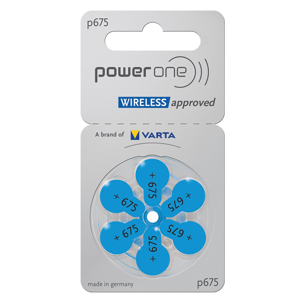 POWER ONE μπαταρίες ακουστικών βαρηκοΐας P675, mercury free, 1.45V, 6τμχ