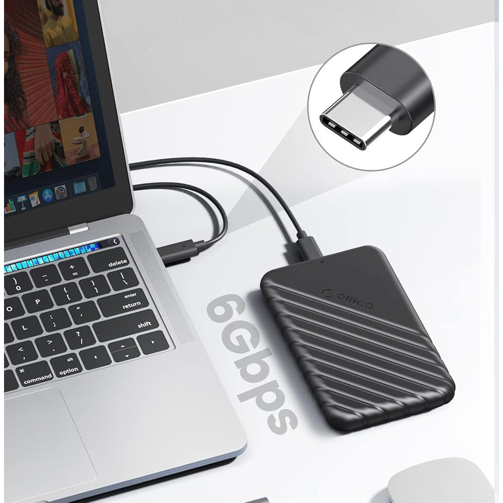 ORICO θήκη για 2.5" SATA HDD/SSD 25PW1C-C3, 5Gbps, μαύρη