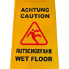 Προειδοποιητική πινακίδα "caution wet floor" 520112, 21-30x58cm, κίτρινη