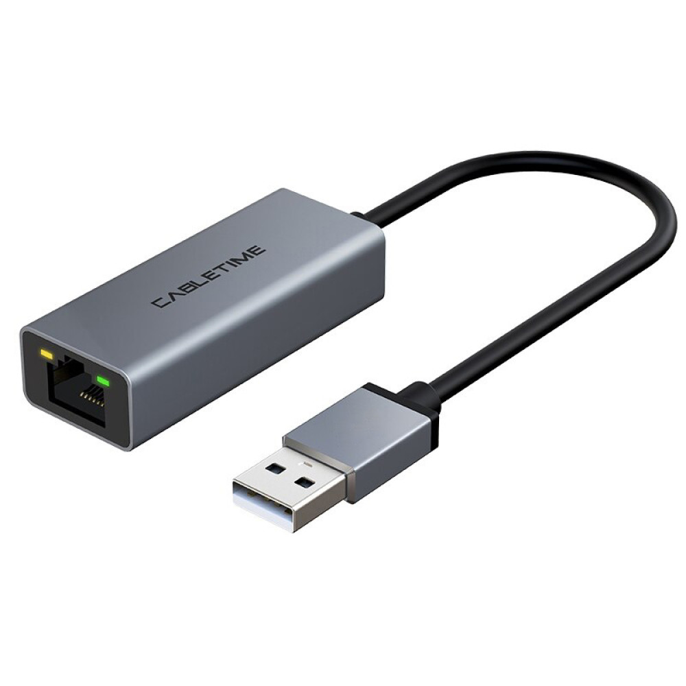 CABLETIME αντάπτορας δικτύου CT-AML100, USB, 100Mbps Ethernet, γκρι