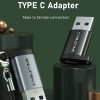 CABLETIME αντάπτορας USB-C σε USB CT-AMCF, 2.1A, 5Gbps, γκρι