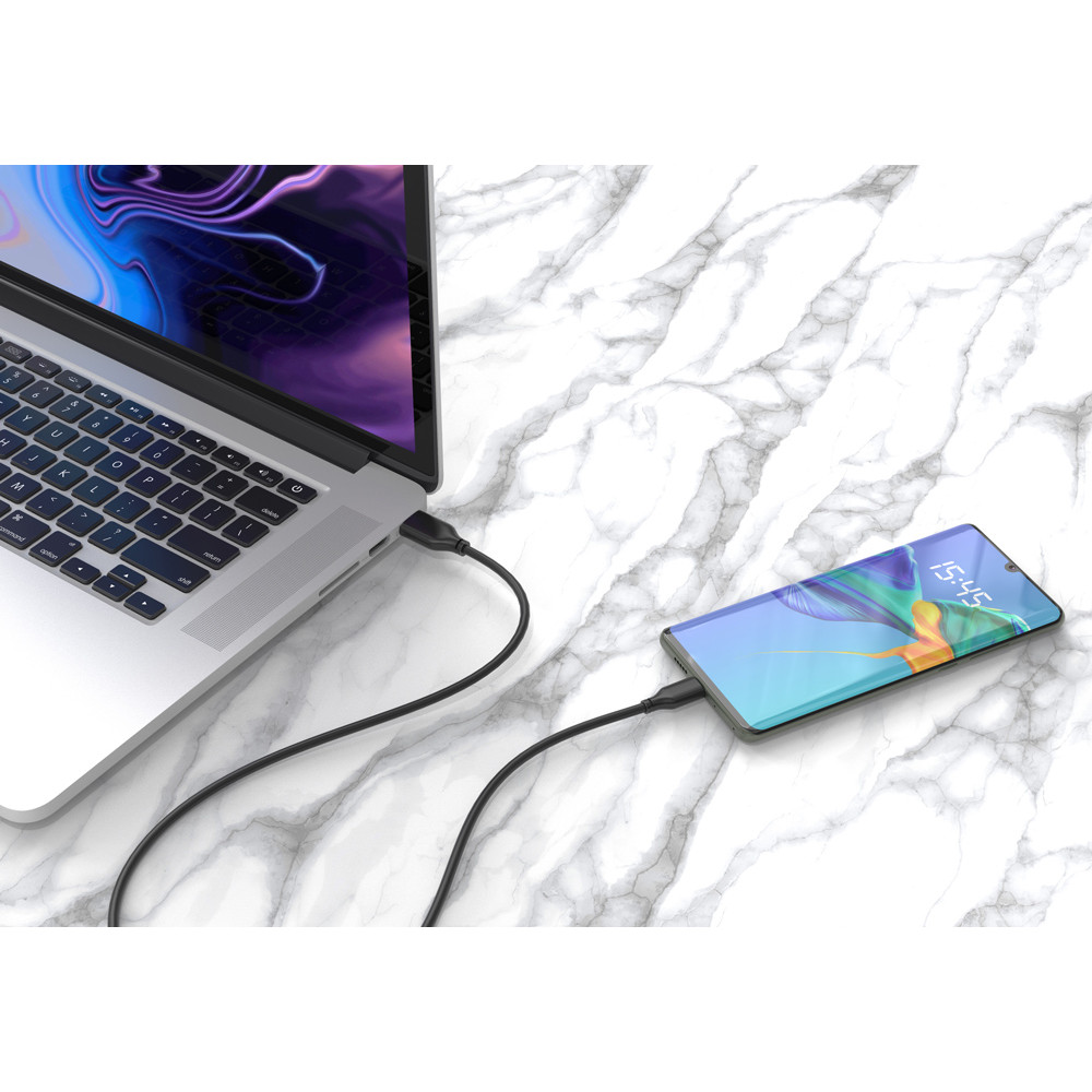 CABLETIME καλώδιο micro USB σε USB CT-C165-05G, 2.4A, 480Mbps, 0.25m, μαύρο