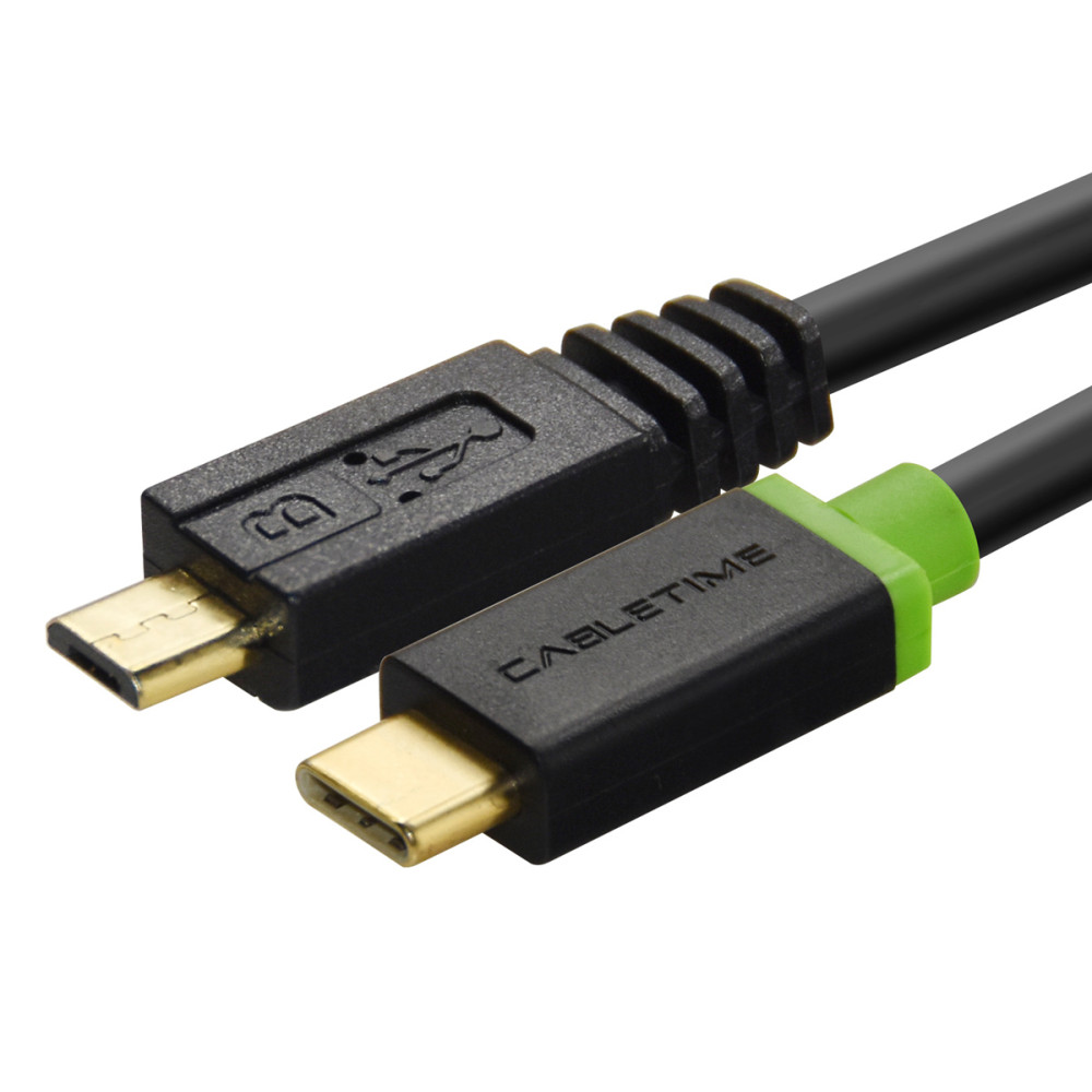 CABLETIME καλώδιο USB-C σε micro USB CT-U32-CMMCBG, 2A, 480Mbps, 1m, μαύρο