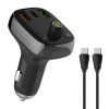 LDNIO FM transmitter & φορτιστής C704Q, USB-C/2x USB, 36W, Bluetooth, μαύρο