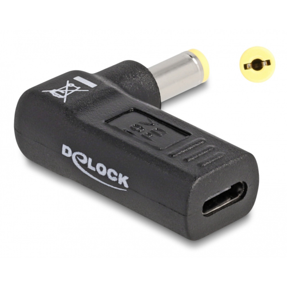 DELOCK αντάπτορας τροφοδοσίας laptop 60009, USB-C σε Acer 5.5x1.7mm, μαύρος