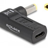 DELOCK αντάπτορας τροφοδοσίας 60011, USB-C σε 5.5x2.5mm, 90°, μαύρος