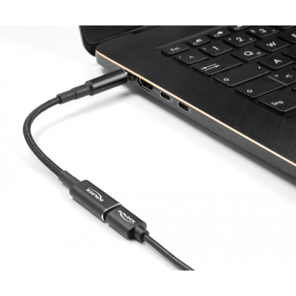DELOCK αντάπτορας τροφοδοσίας laptop 60036, USB-C σε Dell 4.5x3.0mm, 15cm, μαύρος