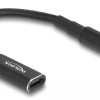 DELOCK αντάπτορας τροφοδοσίας laptop 60036, USB-C σε Dell 4.5x3.0mm, 15cm, μαύρος