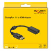 DELOCK αντάπτορας DisplayPort σε HDMI 61011, 1080p/60Hz, Passive, μαύρος