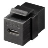 GOOBAY keystone module USB-C 3.2 Gen 2 61261, θηλυκό σε θηλυκό, μαύρο