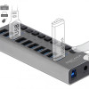 DELOCK USB hub 63670 με διακόπτες, 10x θυρών, 5Gbps, γκρι