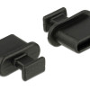 DELOCK κάλυμμα προστασίας για θύρα USB-C 64013 με λαβή, μαύρο, 10τμχ