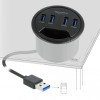 DELOCK USB hub 64153, 4x θυρών, 5Gbps, Φ60mm, USB σύνδεση, μαύρο