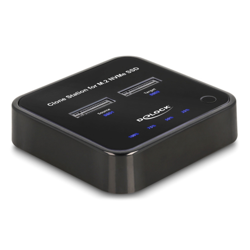 DELOCK docking station για M.2 NVMe SSD 64177, 2 θέσεων, 10Gbps, clone function, μαύρο