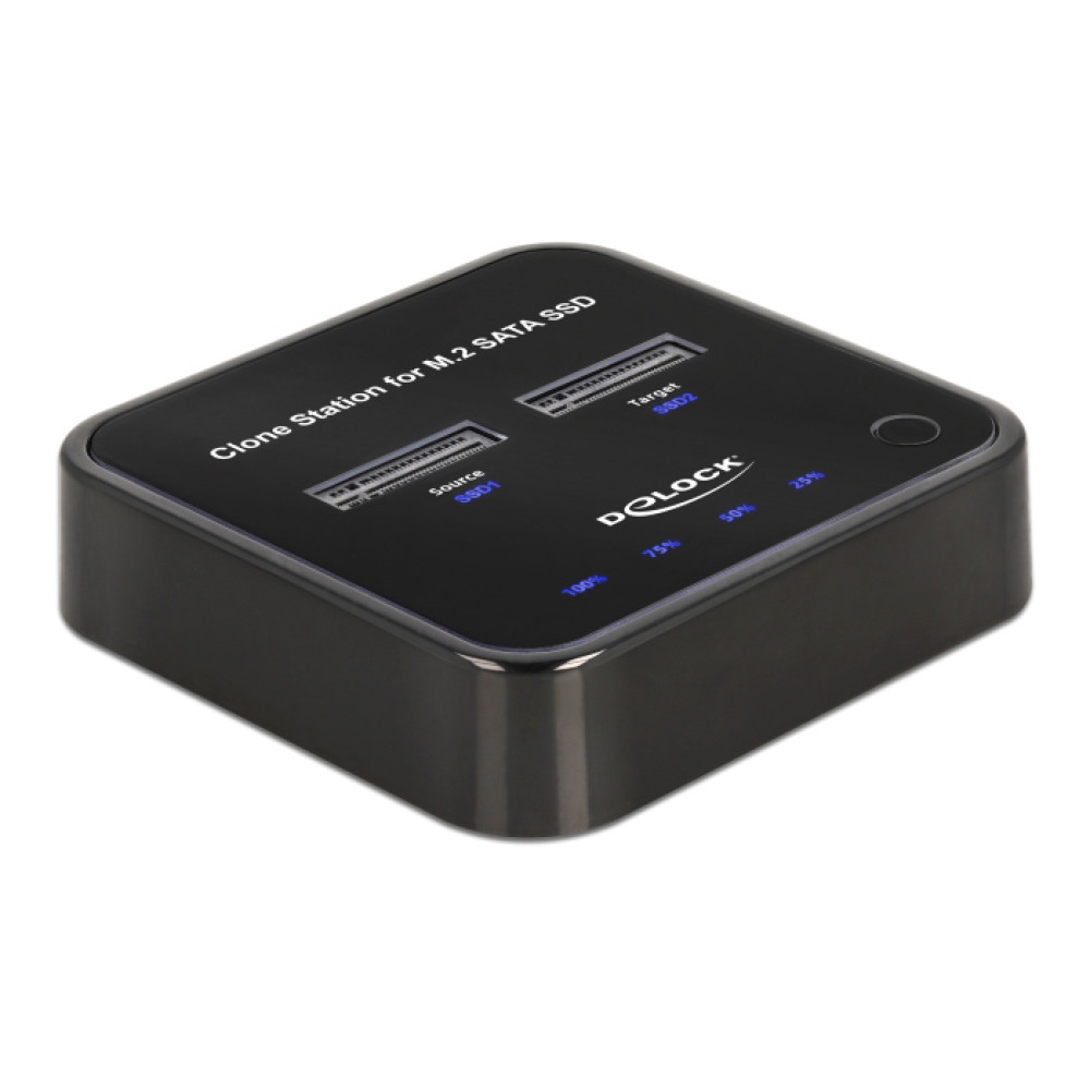 DELOCK docking station για M.2 SATA SSD 64178, 2 θέσεων, 6Gbps, clone function, μαύρο