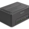 DELOCK docking station για 2.5" ή 3.5" SATA HDD/SSD 64183, 2 θέσεων, με card reader, 5Gbps, clone function, μαύρο