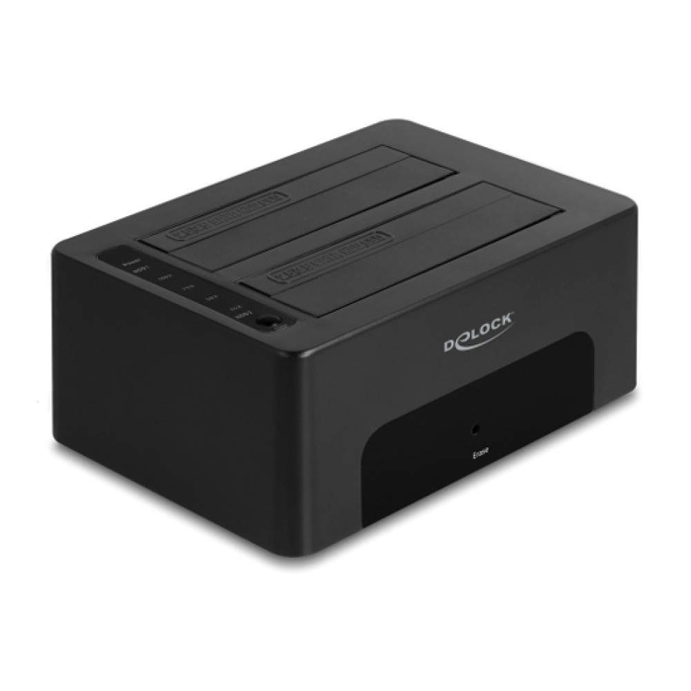 DELOCK docking station για 2.5" ή 3.5" SATA HDD/SSD 64187, 2 θέσεων, 5Gbps, clone/erase function, μαύρο